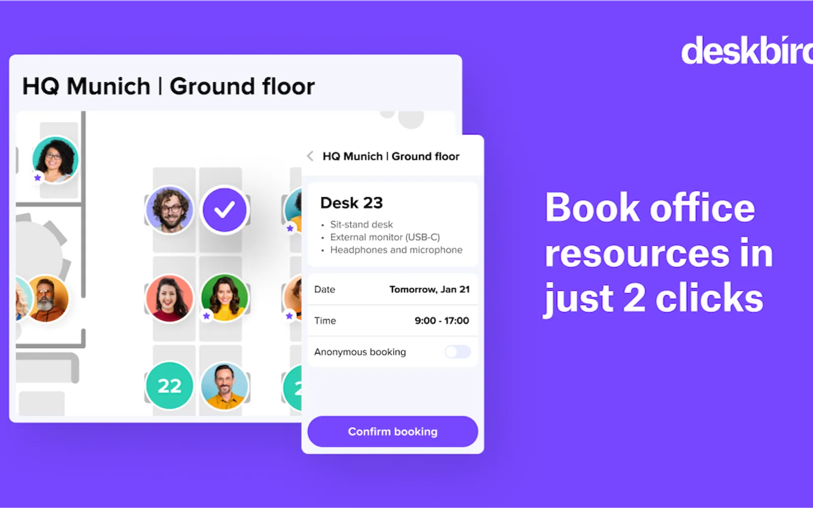deskbird — screenshot from the Microsoft Marketplace listing
