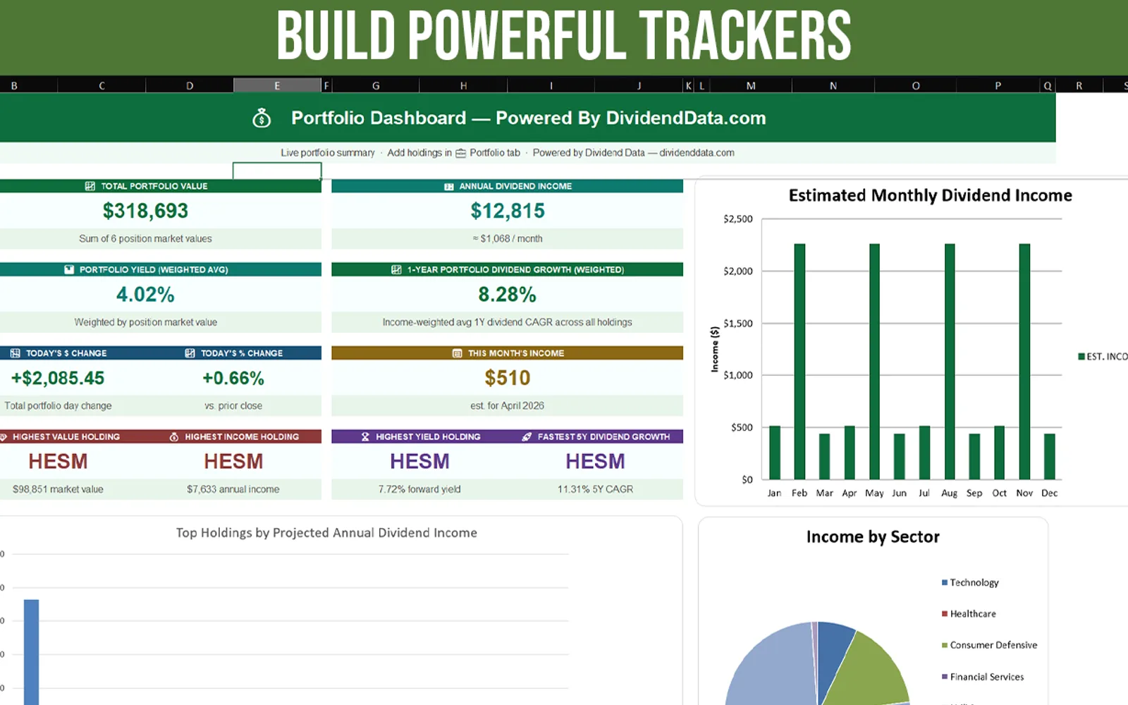 Dividend Data — screenshot from the Microsoft Marketplace listing