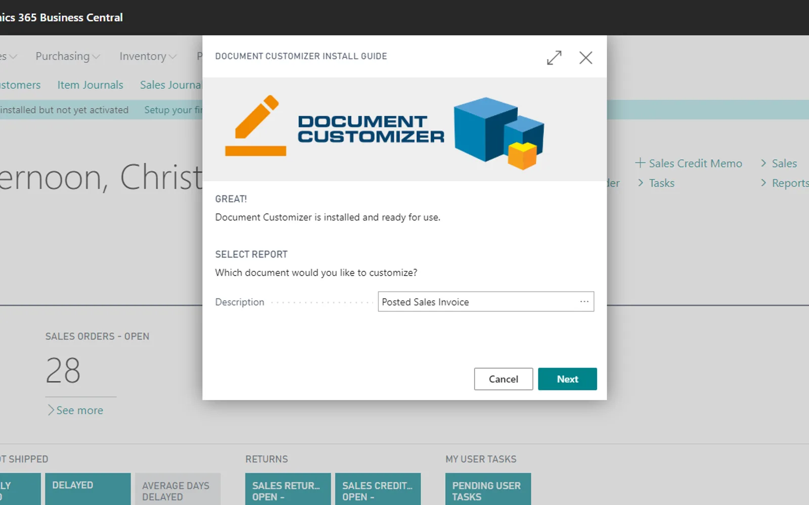 Document Customizer — screenshot from the Microsoft Marketplace listing