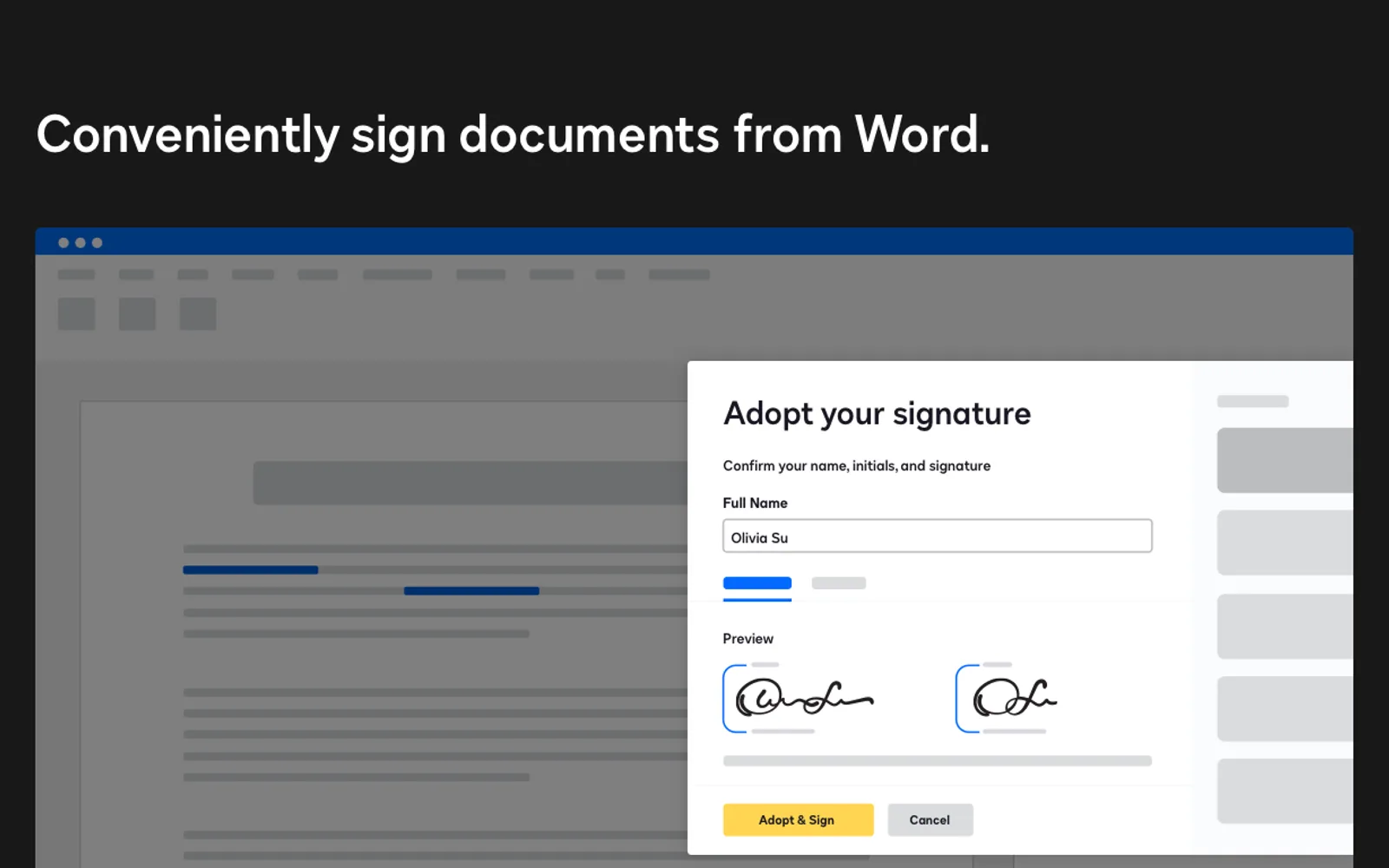 Docusign for Word — screenshot from the Microsoft Marketplace listing
