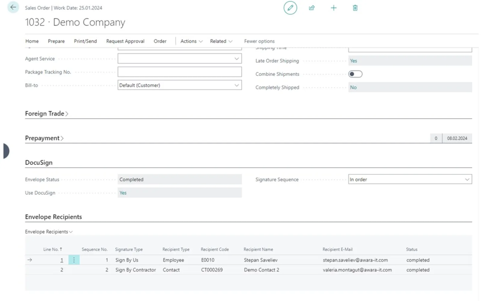 DocuSign Integration — screenshot from the Microsoft Marketplace listing