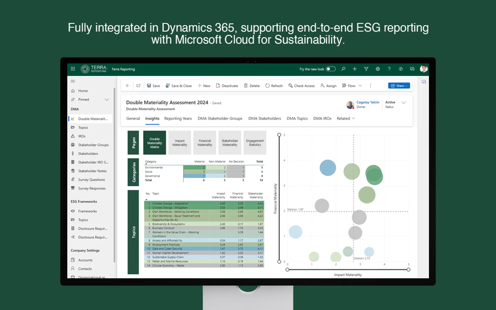 Double Materiality Assessment — screenshot from the Microsoft Marketplace listing