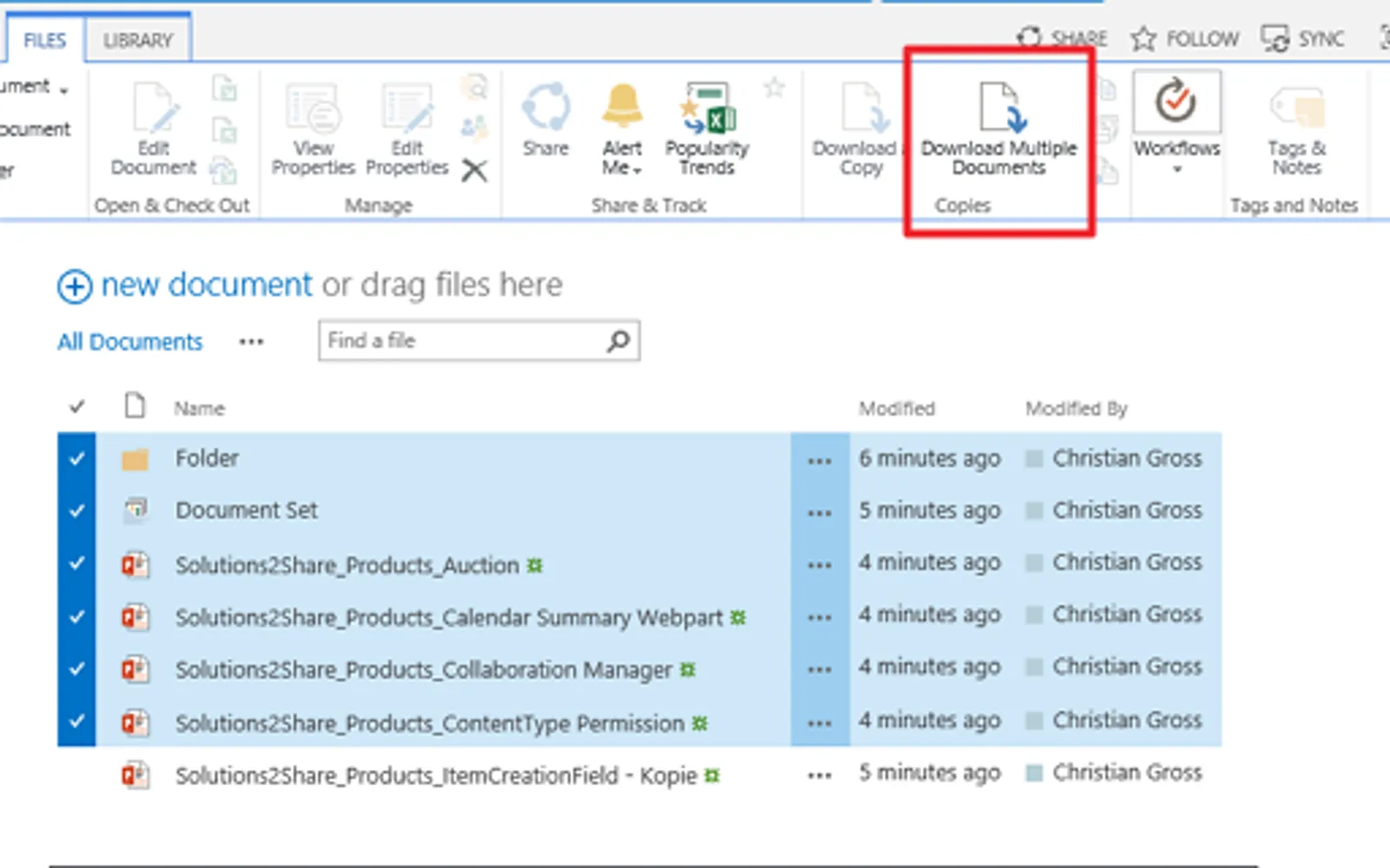 Download Multiple Documents — screenshot from the Microsoft Marketplace listing