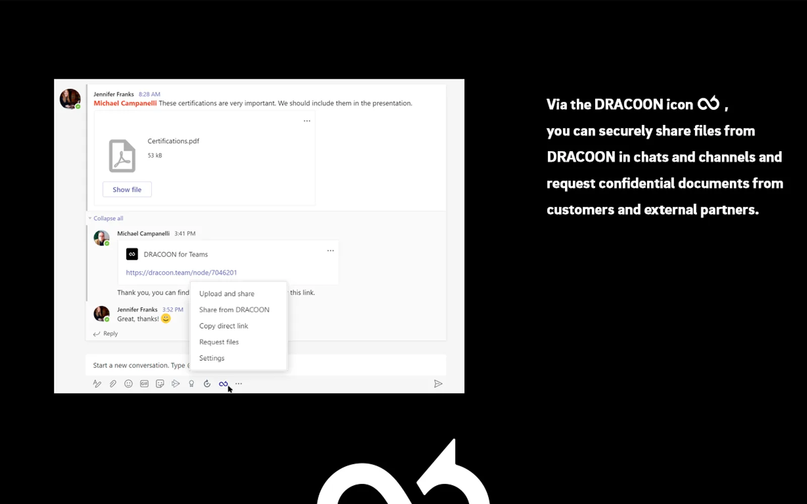 DRACOON — screenshot from the Microsoft Marketplace listing