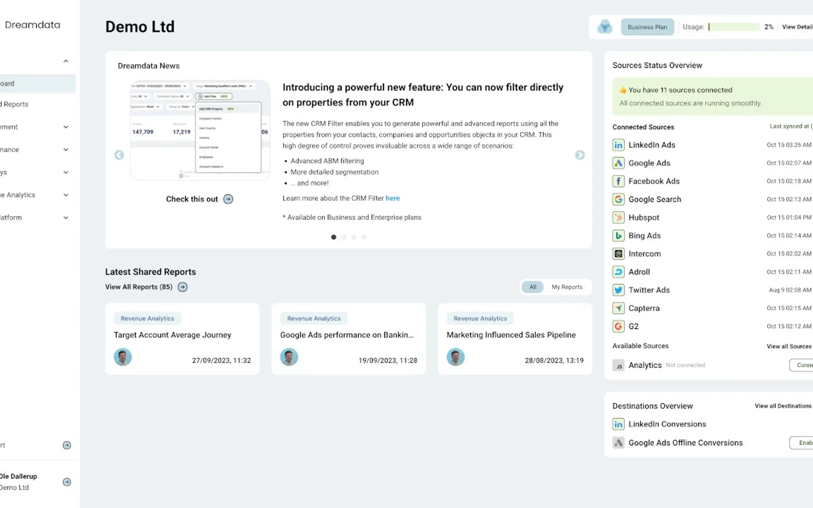 Dreamdata — screenshot from the Microsoft Marketplace listing