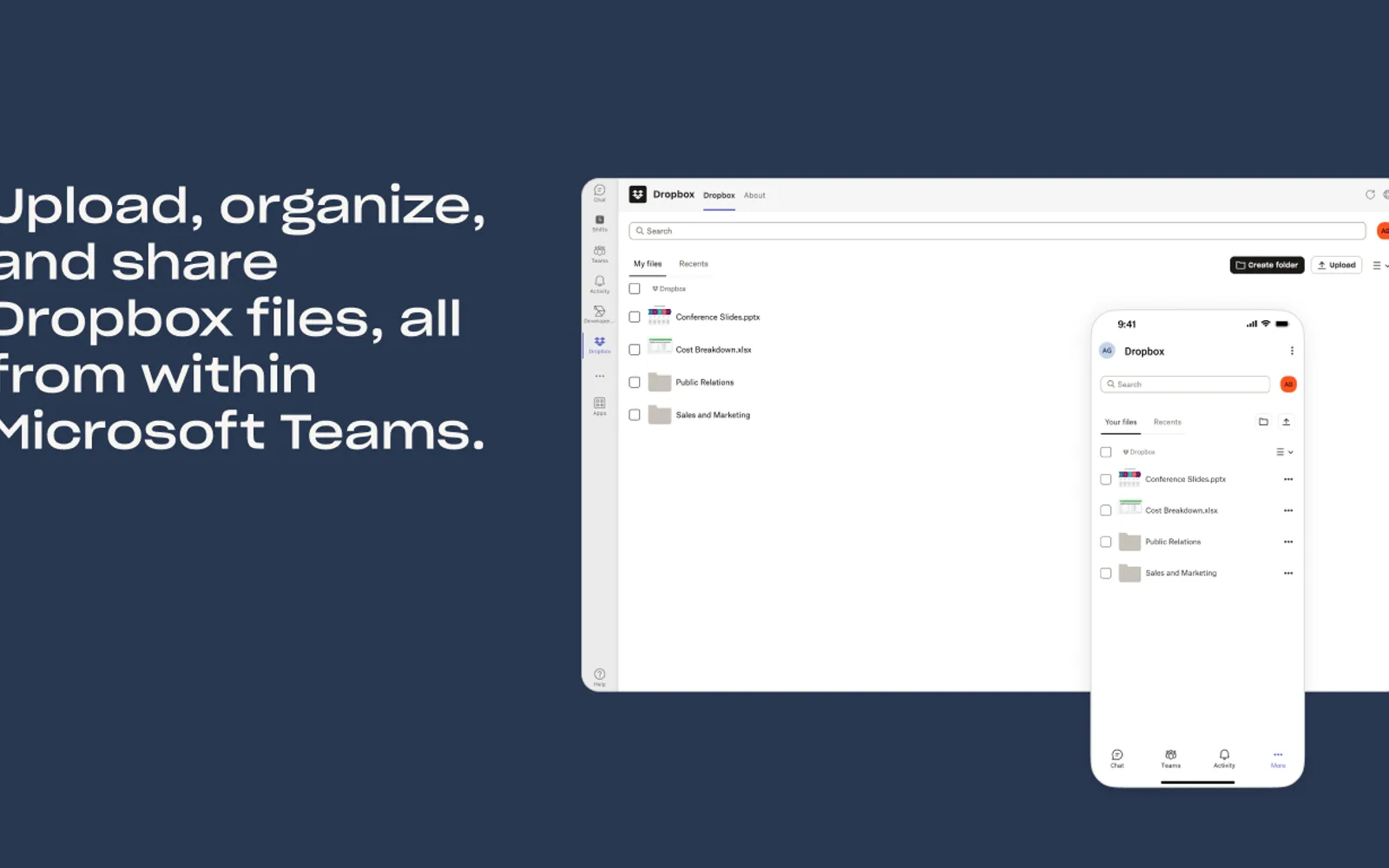 Dropbox — screenshot from the Microsoft Marketplace listing