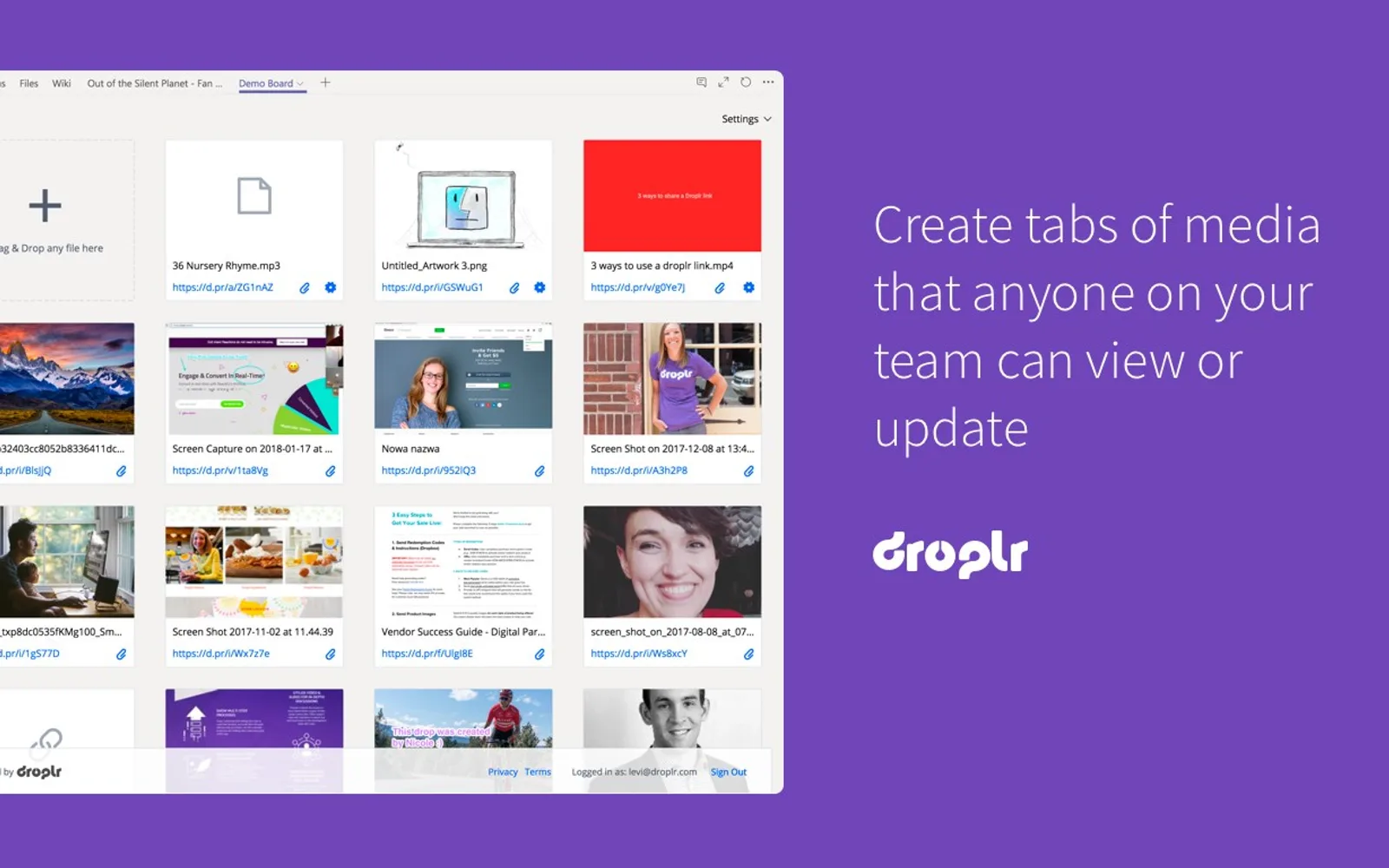 Droplr — screenshot from the Microsoft Marketplace listing