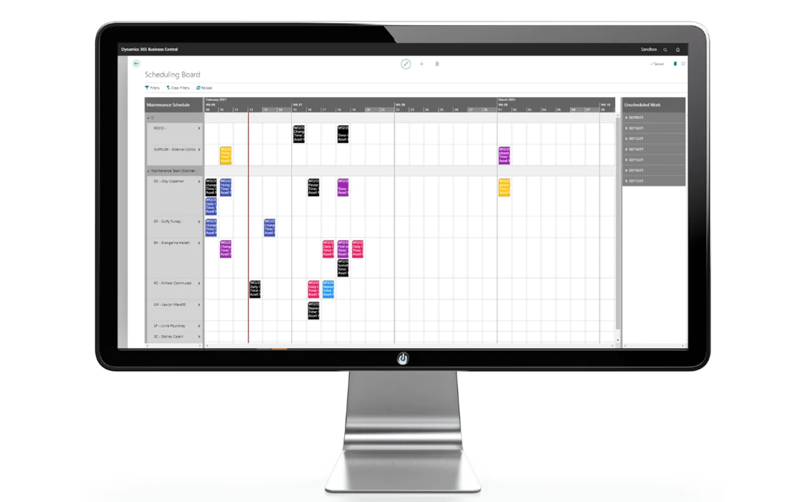 Dynaway Scheduling Board — screenshot from the Microsoft Marketplace listing