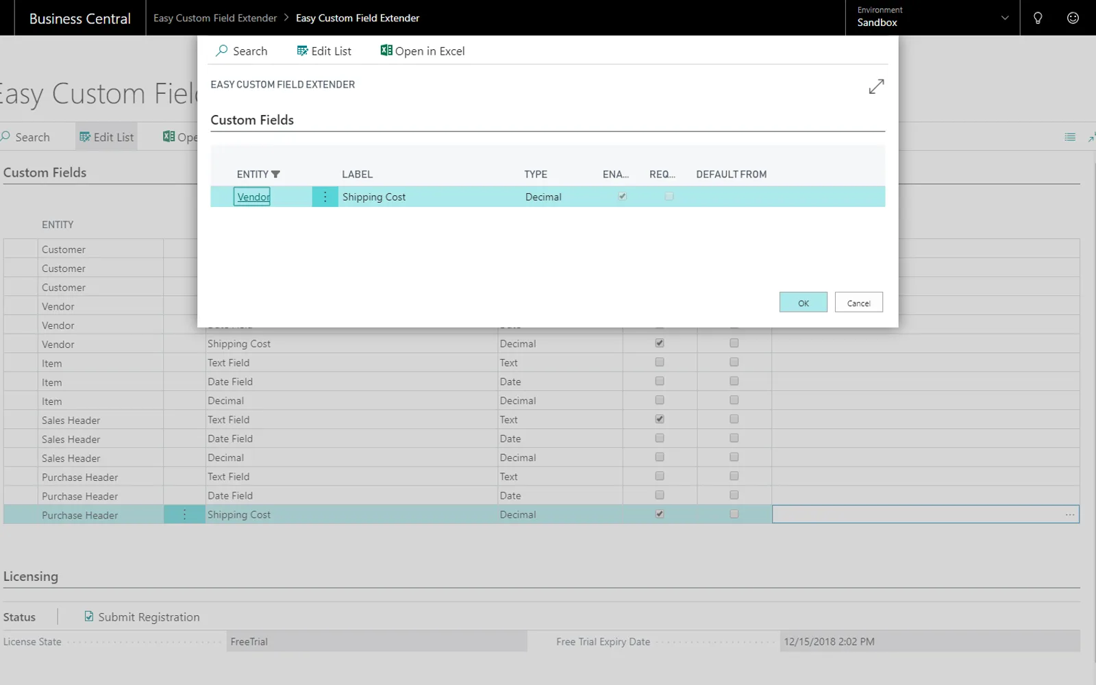 Easy Custom Field Extender — screenshot from the Microsoft Marketplace listing