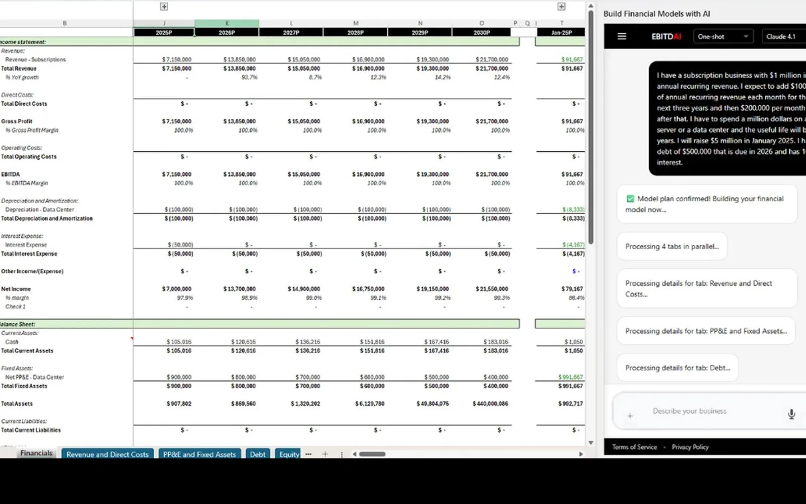 EBITDAI — screenshot from the Microsoft Marketplace listing