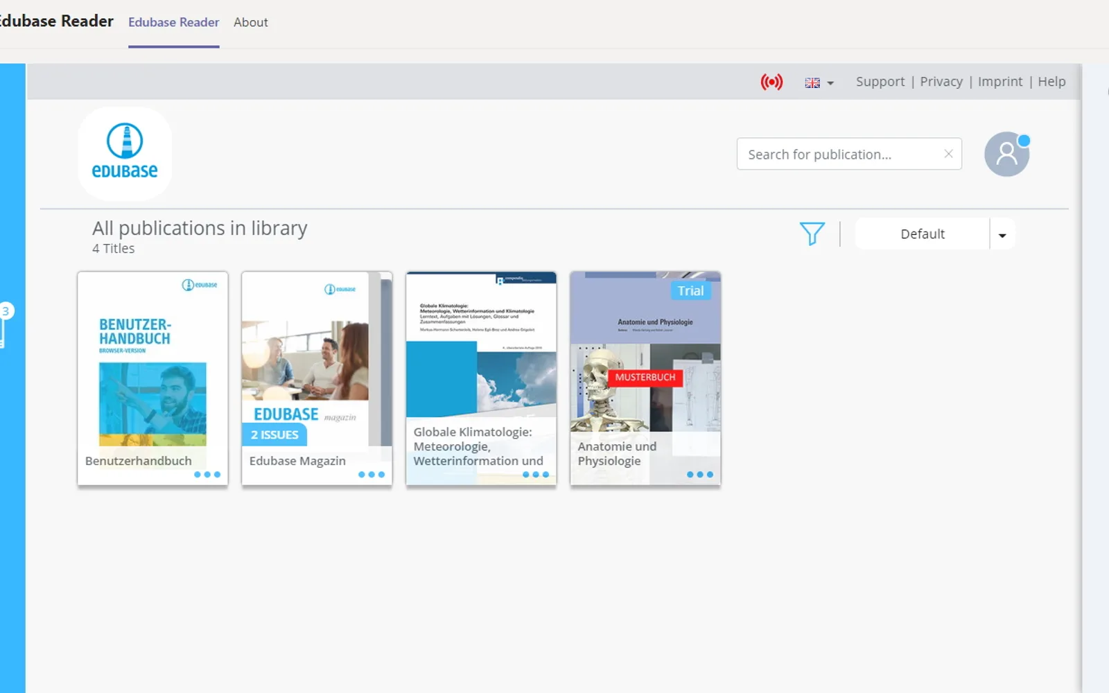 Edubase Reader — screenshot from the Microsoft Marketplace listing