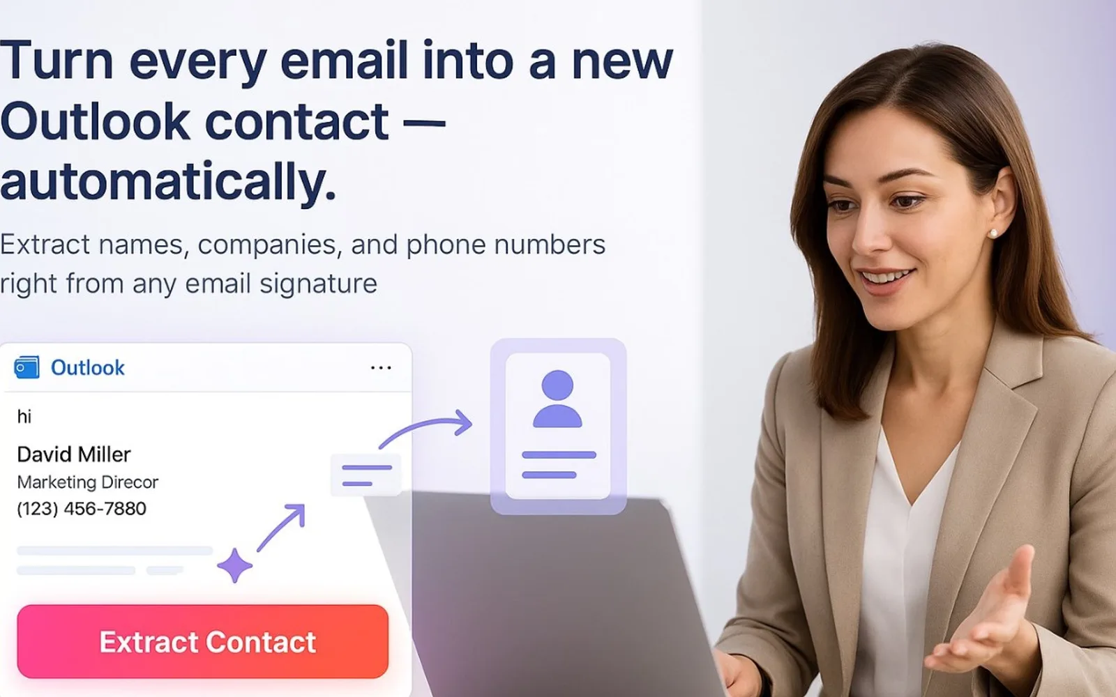 Email2Contact — screenshot from the Microsoft Marketplace listing