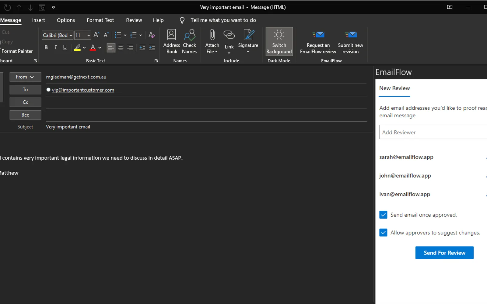 EmailFlow — screenshot from the Microsoft Marketplace listing