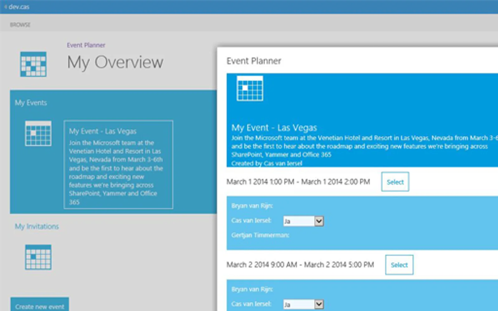 Event Planner — screenshot from the Microsoft Marketplace listing