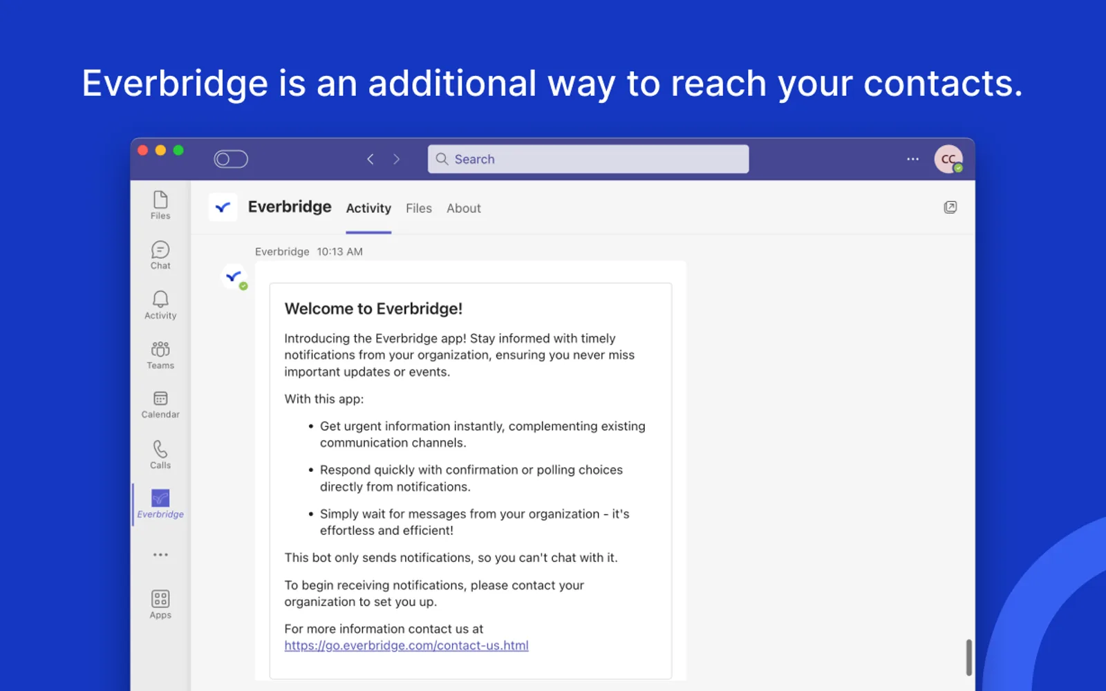 Everbridge — screenshot from the Microsoft Marketplace listing