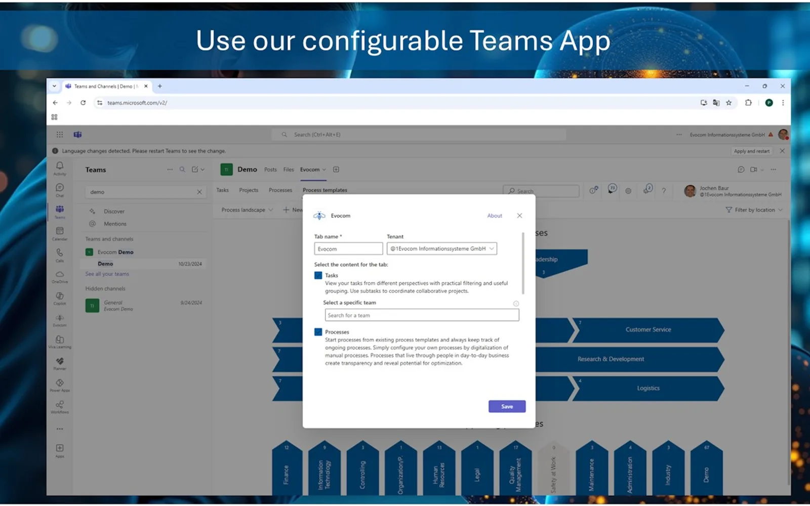 Evocom — screenshot from the Microsoft Marketplace listing