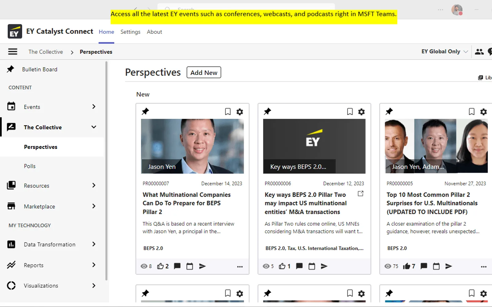 EY Catalyst Connect — screenshot from the Microsoft Marketplace listing