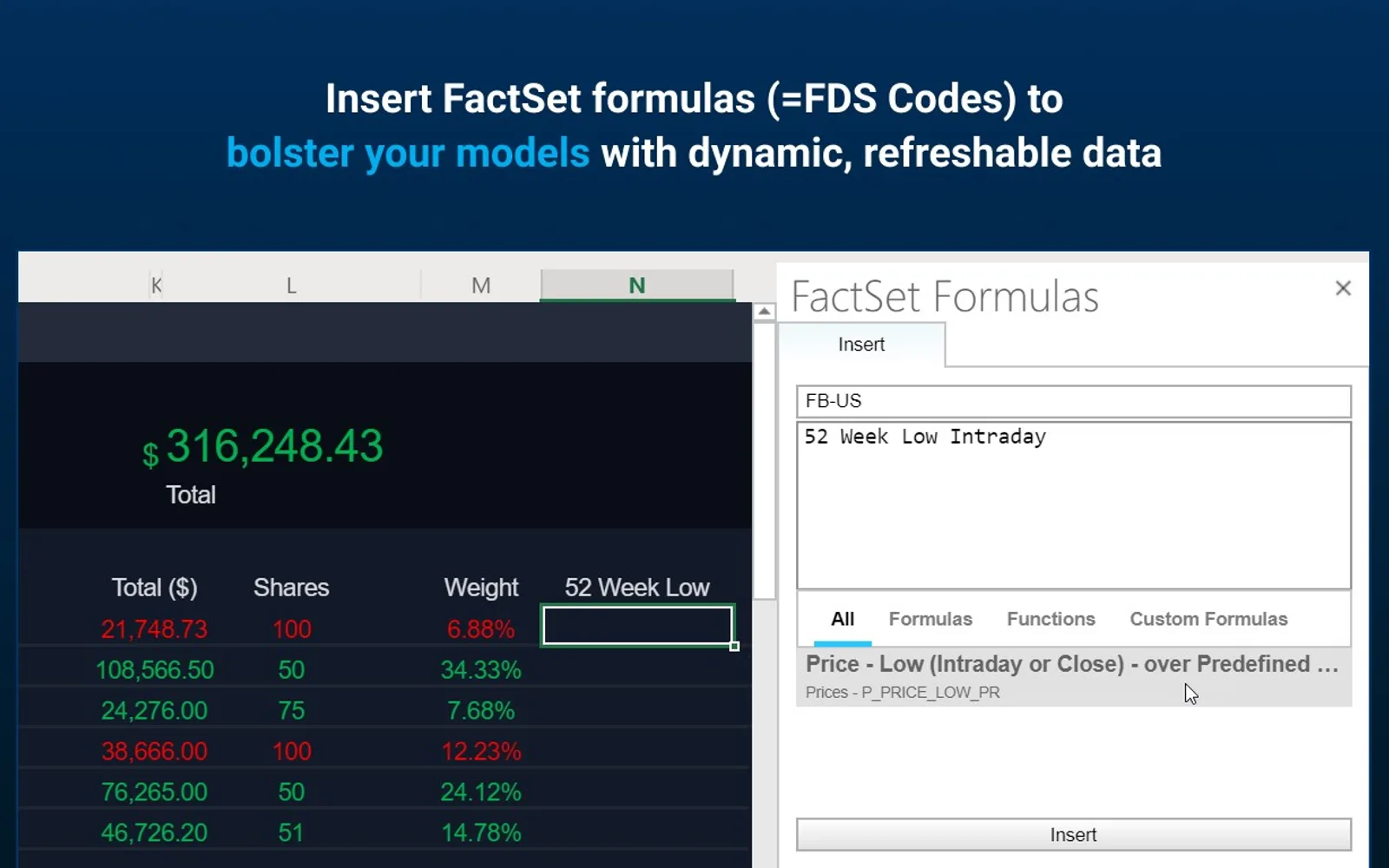 FactSet 365 — screenshot from the Microsoft Marketplace listing