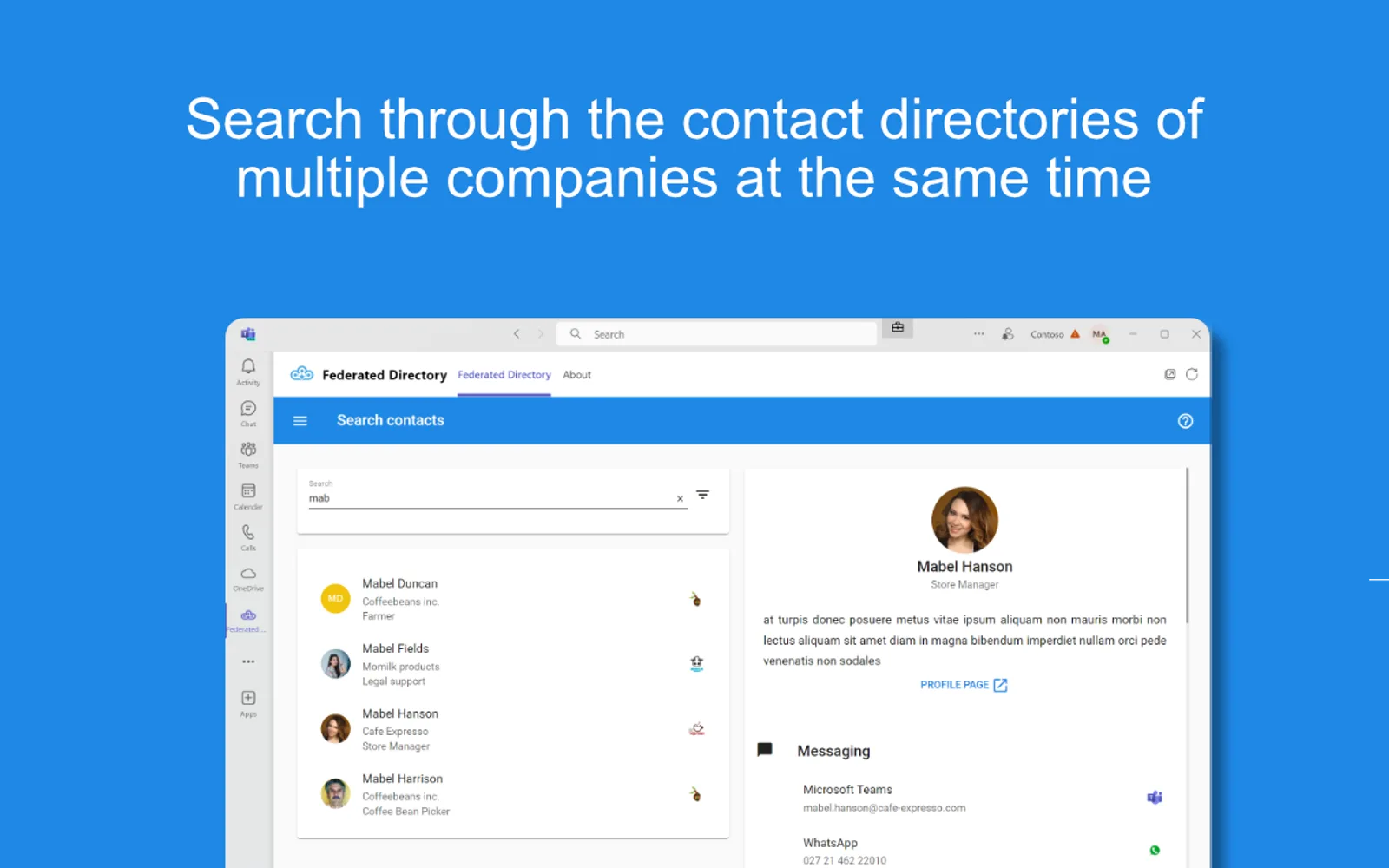 Federated Directory — screenshot from the Microsoft Marketplace listing
