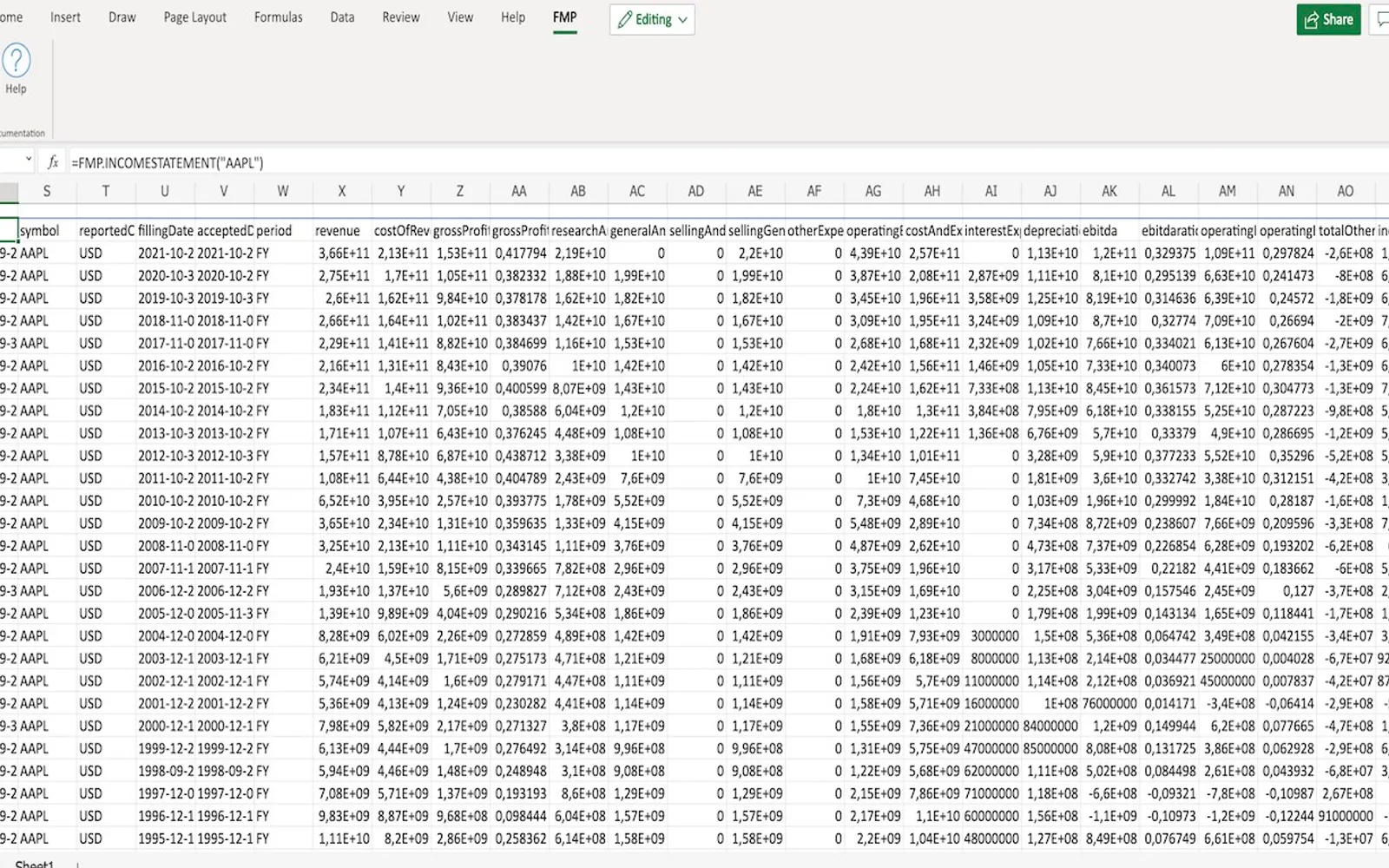 Financial Modeling Prep — screenshot from the Microsoft Marketplace listing