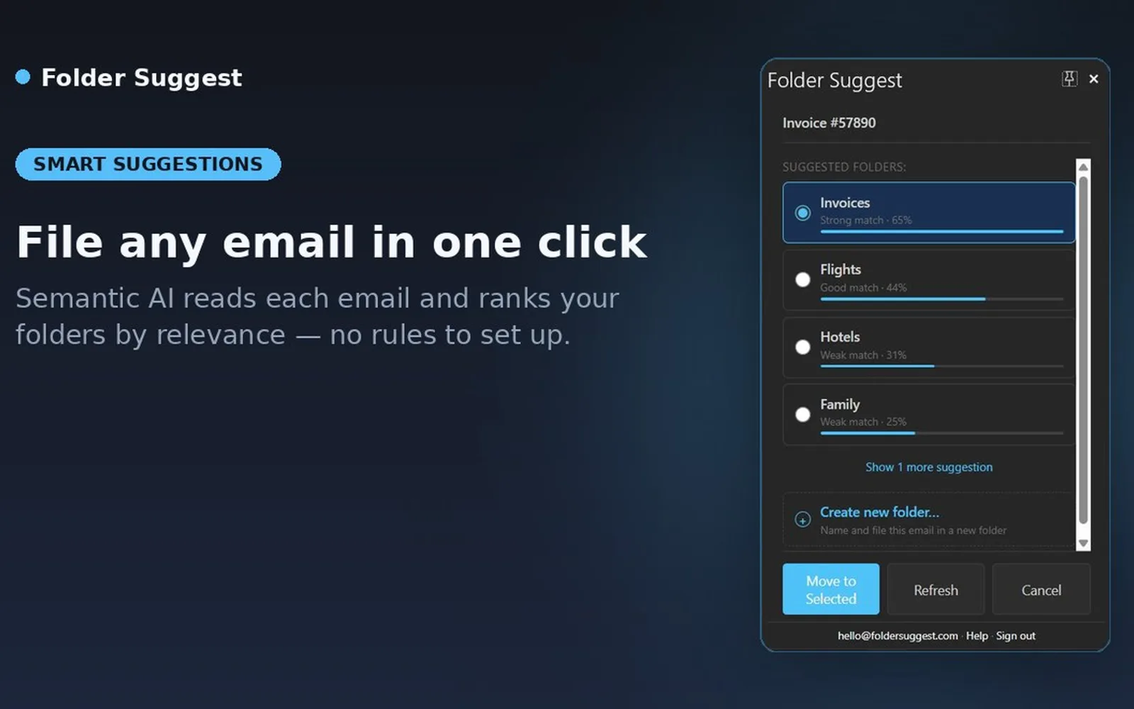 Folder Suggest — screenshot from the Microsoft Marketplace listing