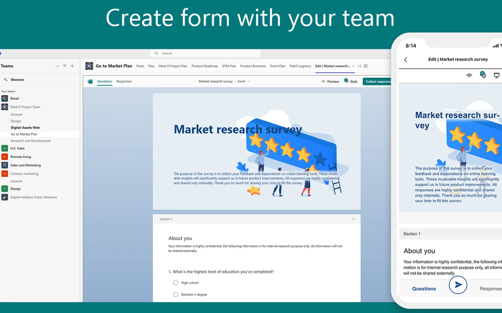 Forms for Microsoft Teams — screenshot from the Microsoft Marketplace listing