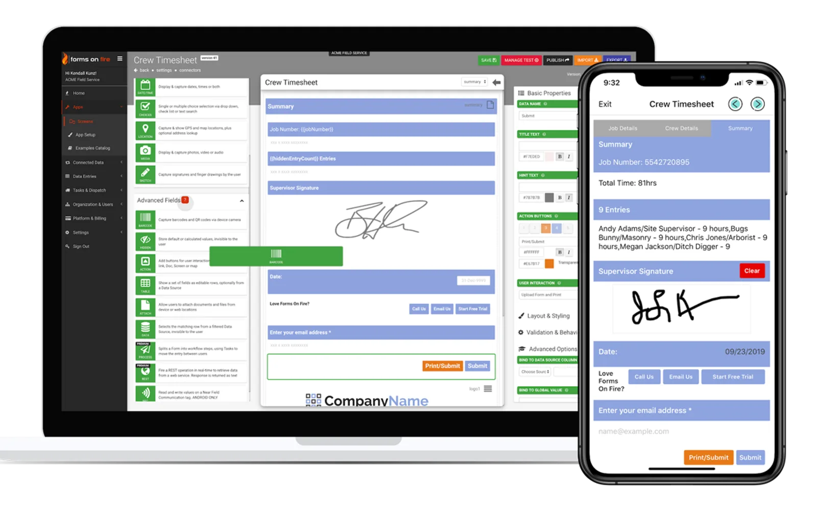 Forms On Fire - Mobile — screenshot from the Microsoft Marketplace listing