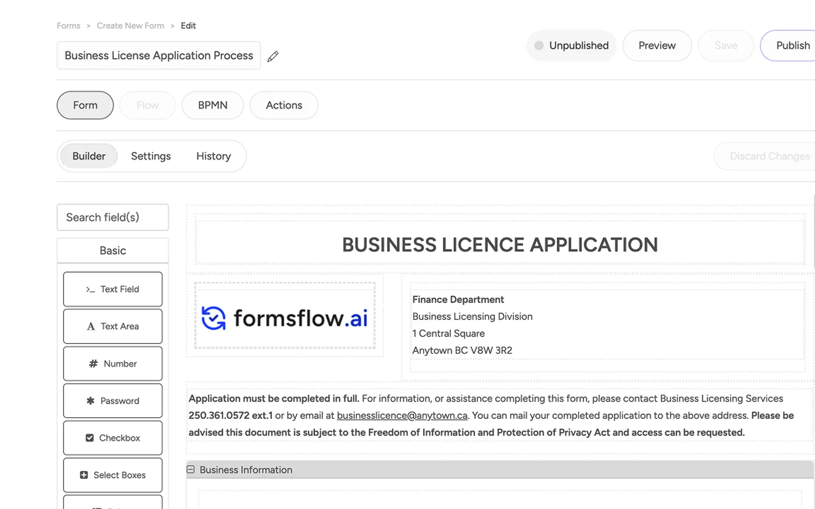 formsflow.ai — screenshot from the Microsoft Marketplace listing