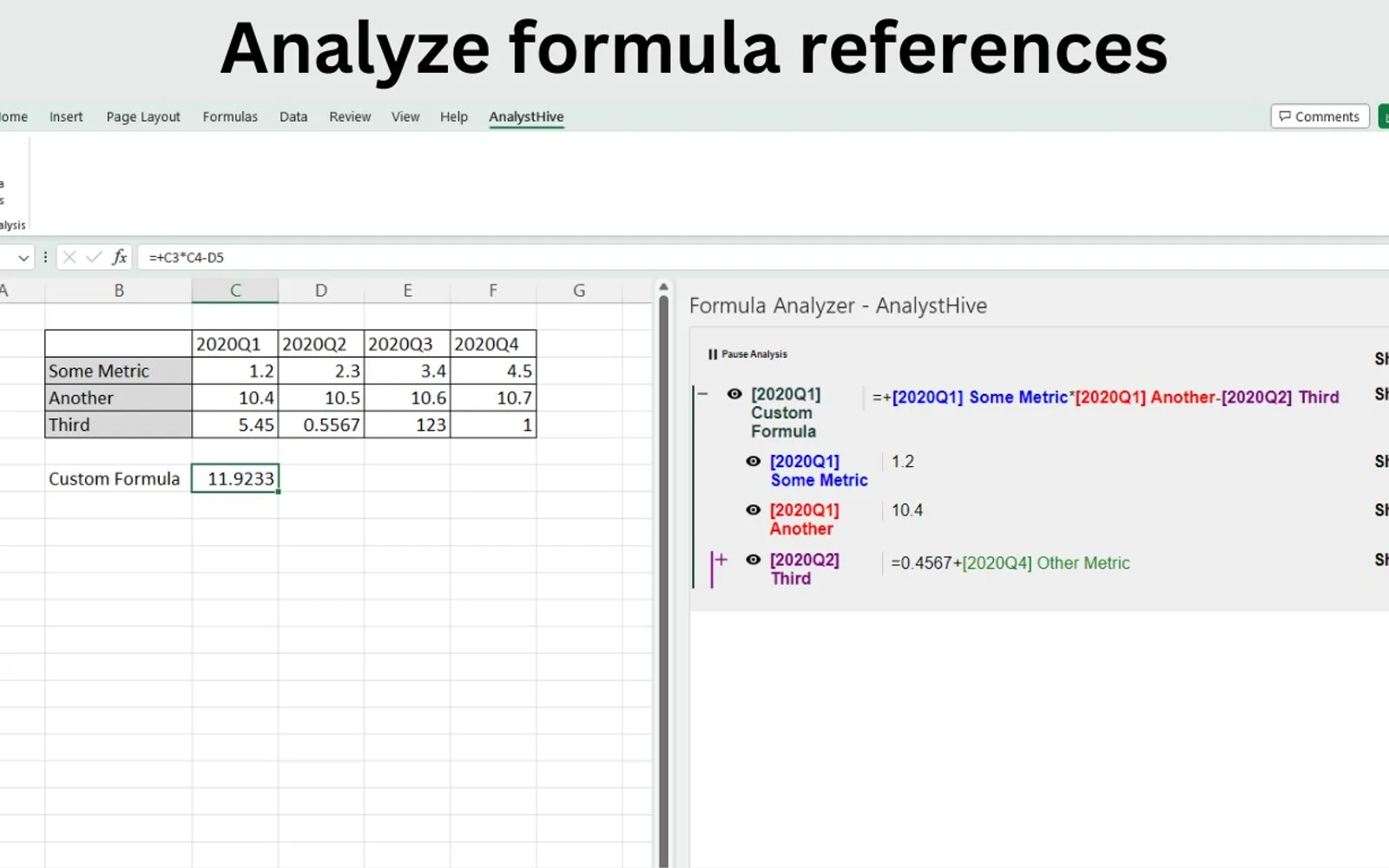 Formula Analyzer - AnalystHive — screenshot from the Microsoft Marketplace listing