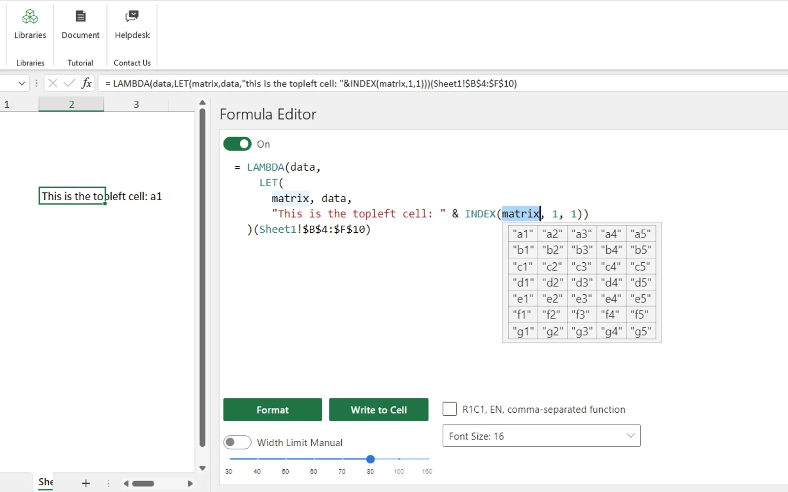 Formula Editor — screenshot from the Microsoft Marketplace listing