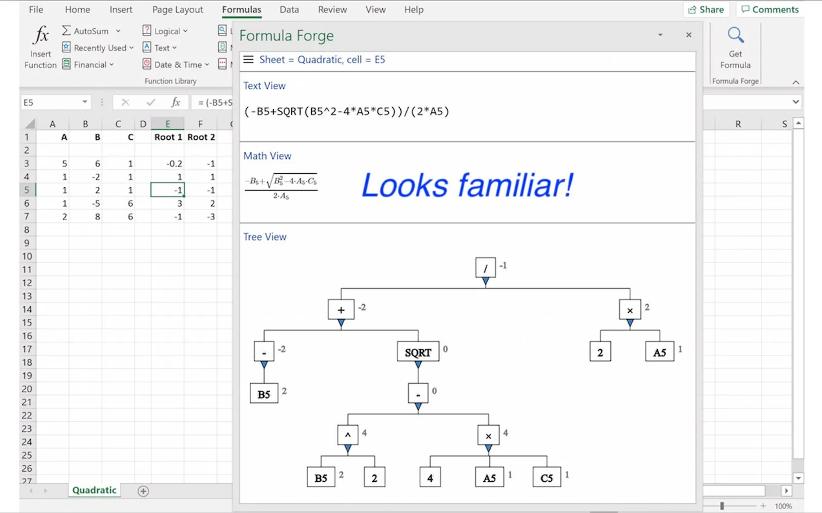 Formula Forge — screenshot from the Microsoft Marketplace listing