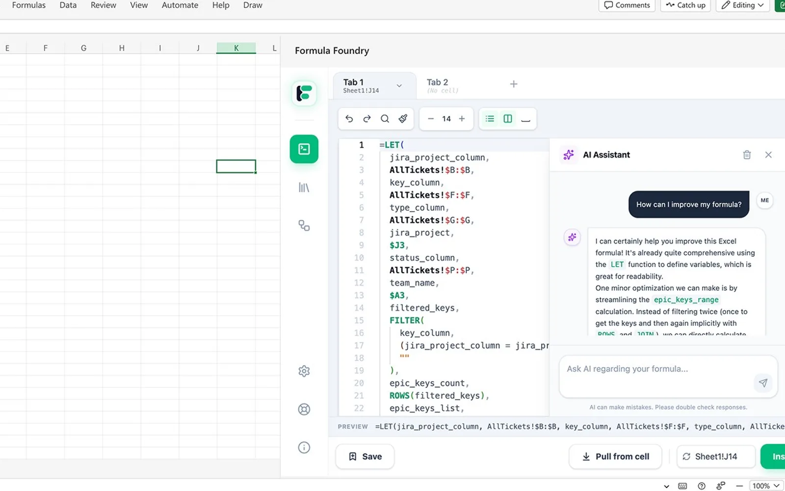 Formula Foundry — screenshot from the Microsoft Marketplace listing