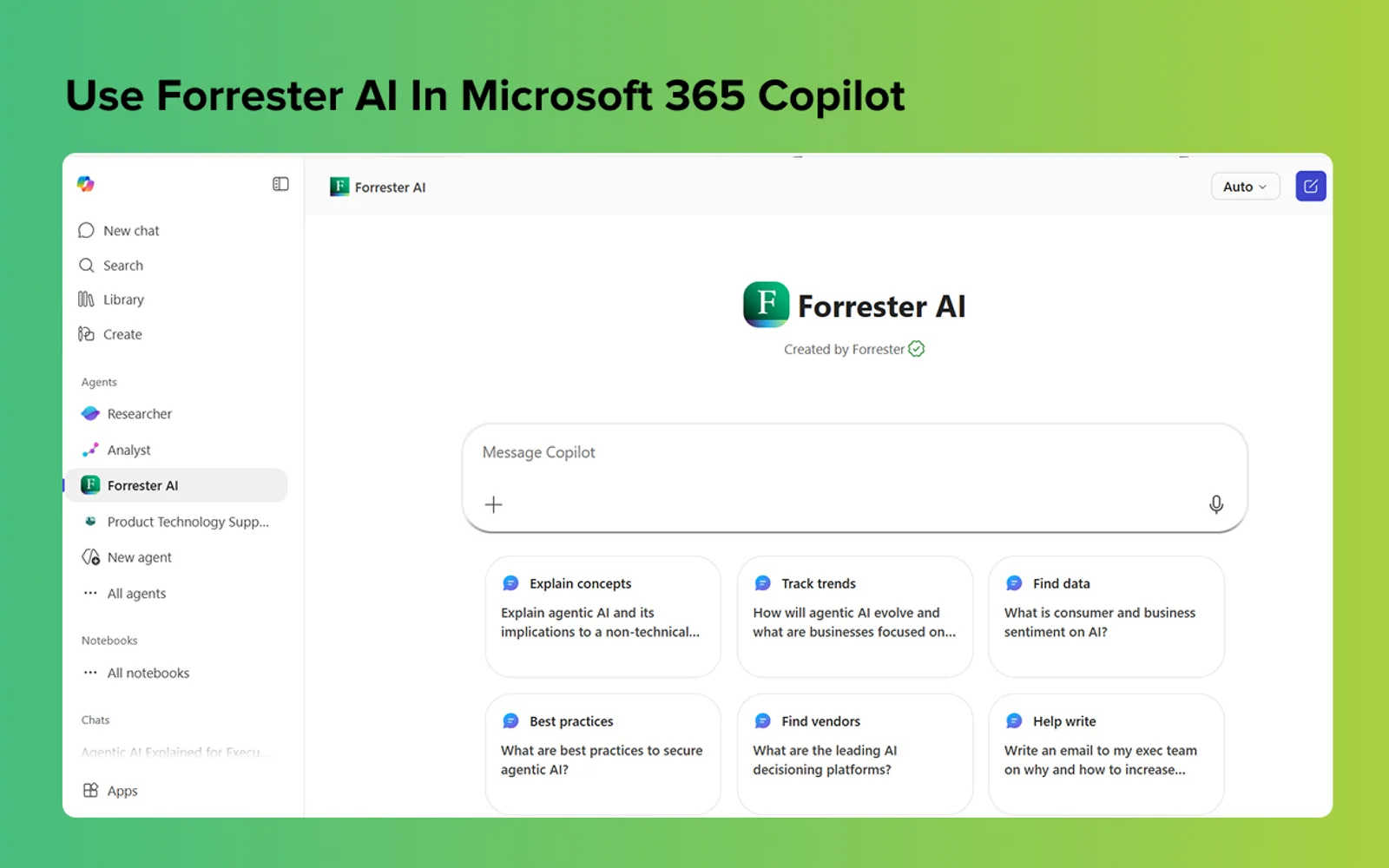 Forrester AI — screenshot from the Microsoft Marketplace listing