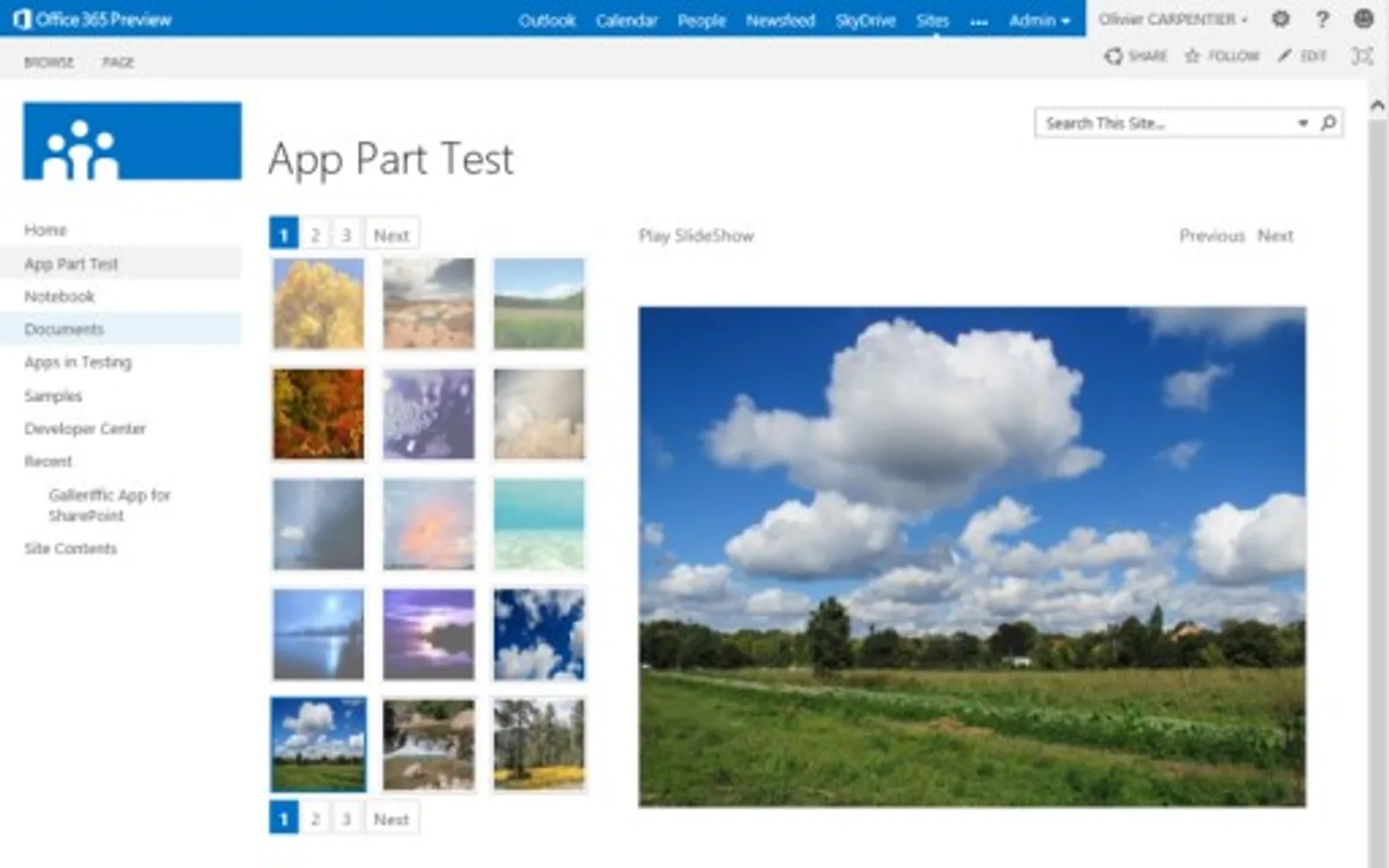Galleriffic App for SharePoint — screenshot from the Microsoft Marketplace listing