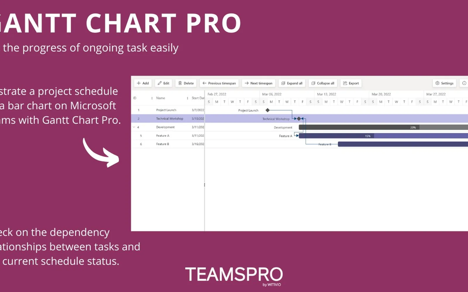 Gantt Chart Pro — screenshot from the Microsoft Marketplace listing