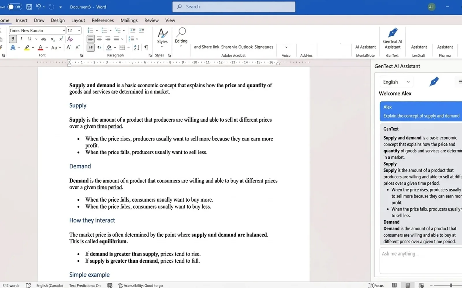 GenText AI Assistant — screenshot from the Microsoft Marketplace listing