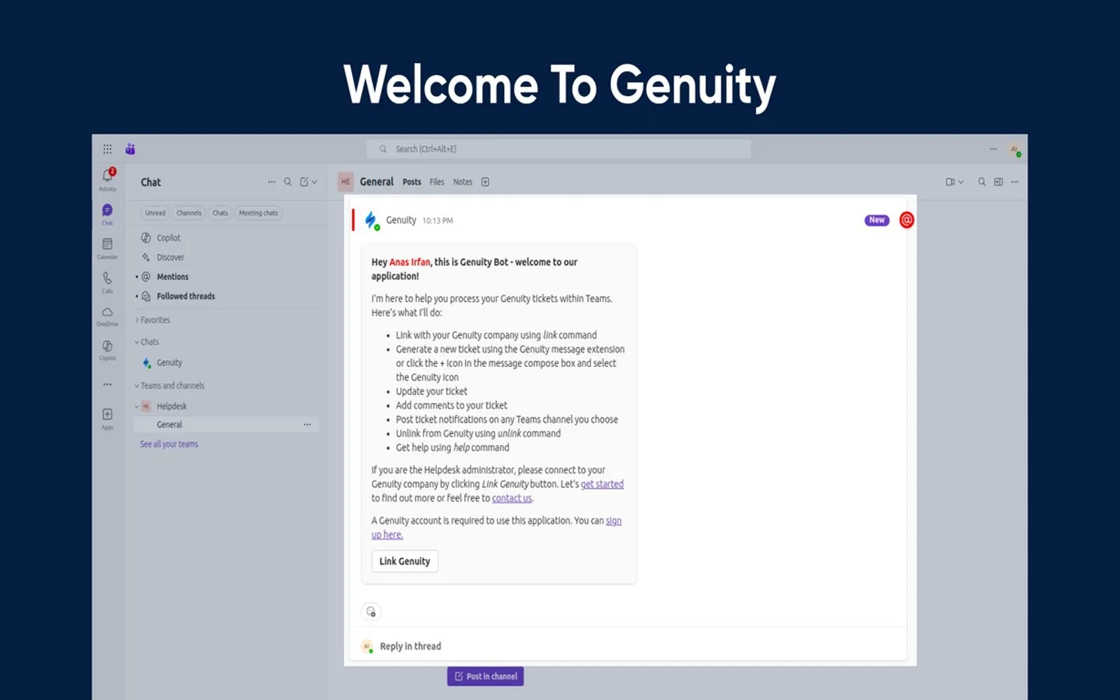 Genuity — screenshot from the Microsoft Marketplace listing