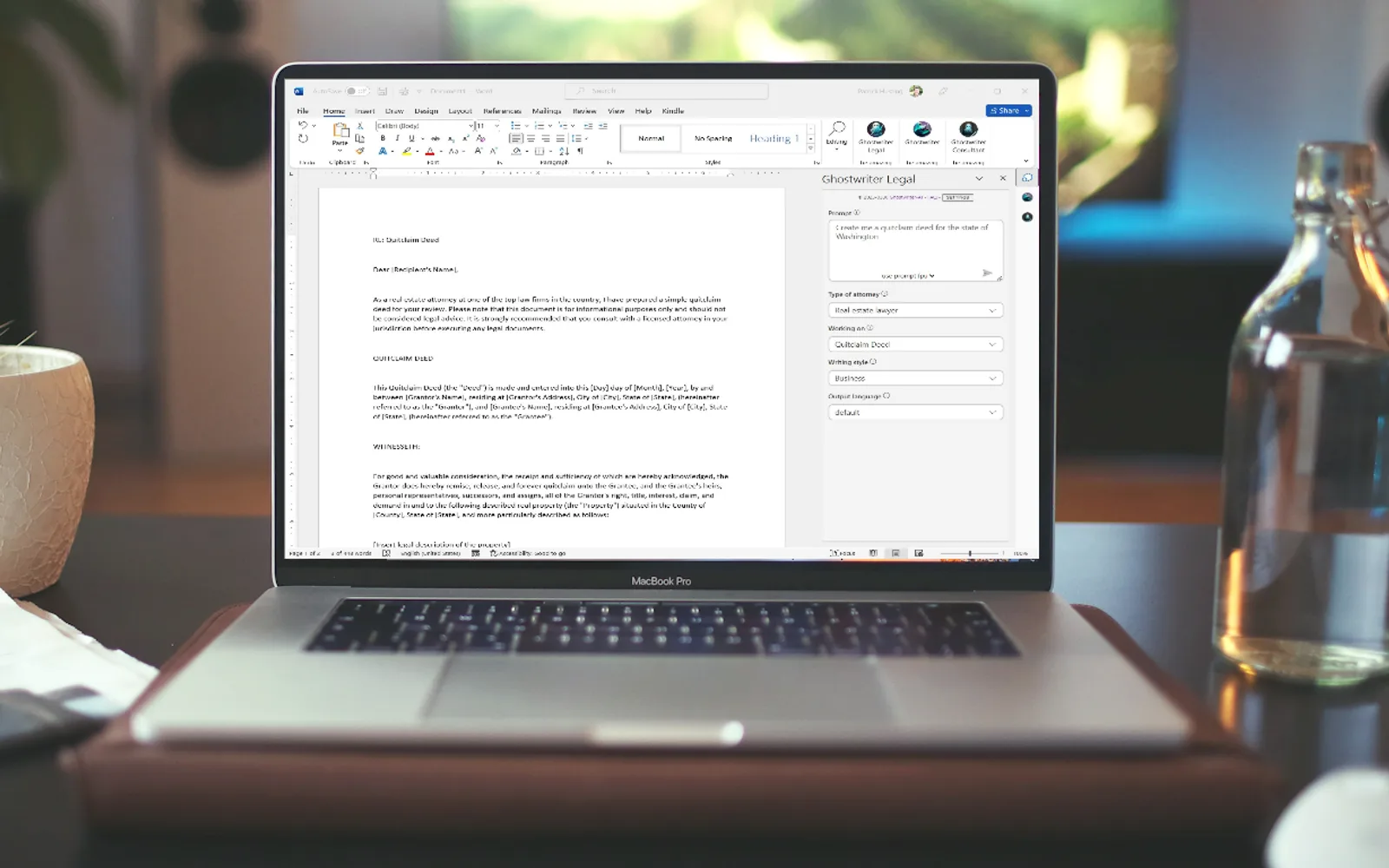 Ghostwriter Legal — screenshot from the Microsoft Marketplace listing