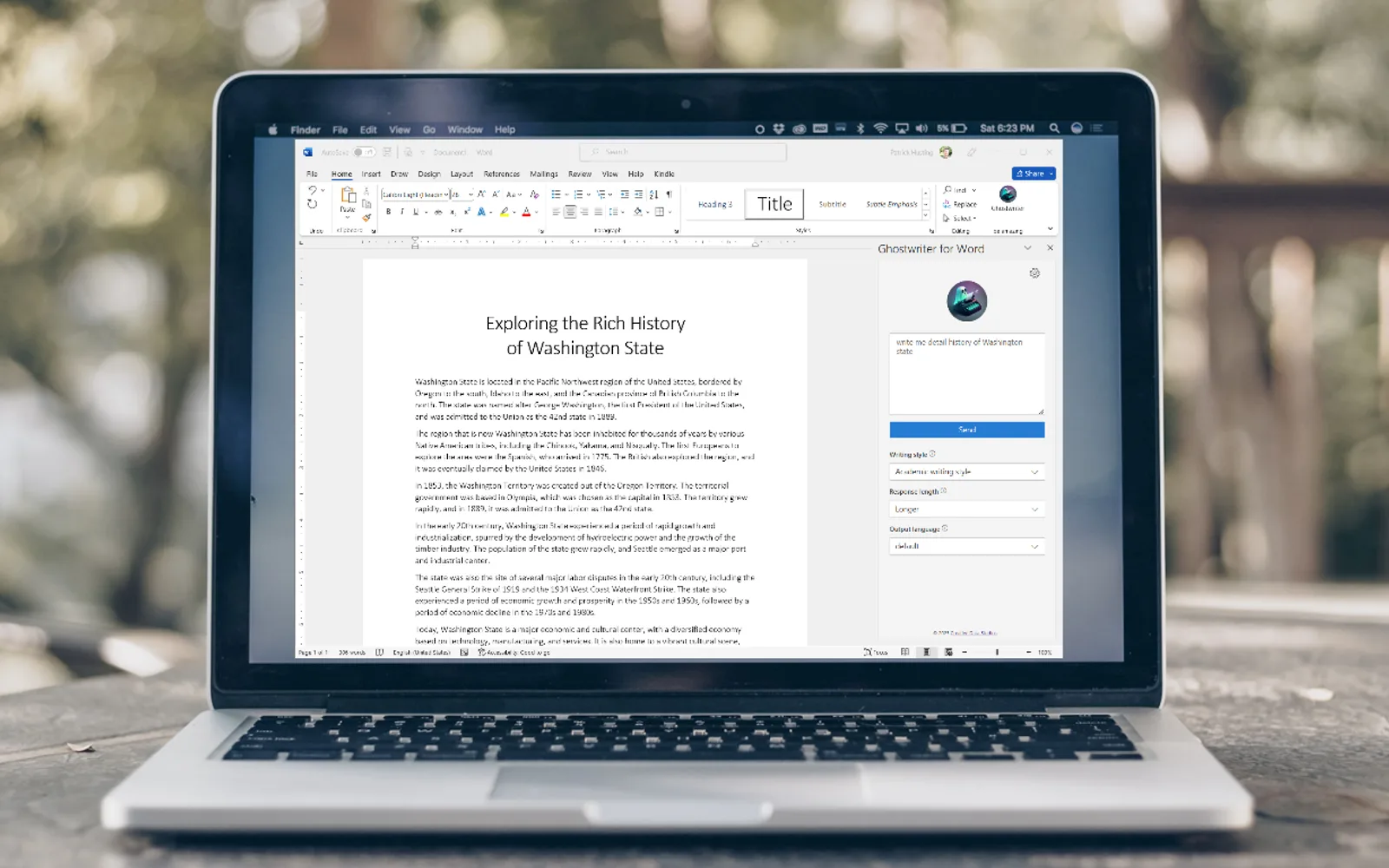 Ghostwriter — screenshot from the Microsoft Marketplace listing