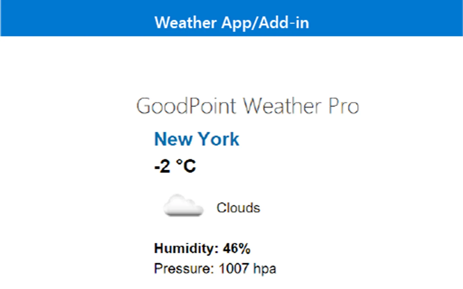 GoodPoint Weather Lite — screenshot from the Microsoft Marketplace listing