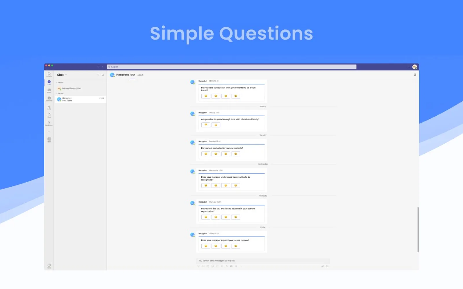Happybot — screenshot from the Microsoft Marketplace listing