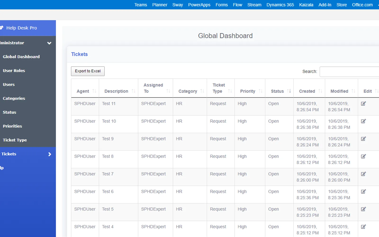Help Desk Pro — screenshot from the Microsoft Marketplace listing