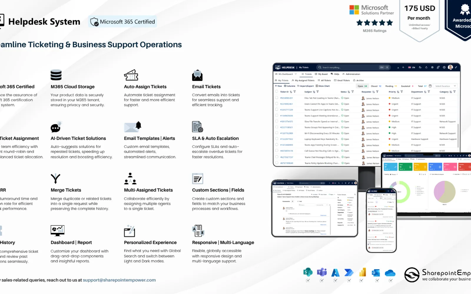 Helpdesk System — screenshot from the Microsoft Marketplace listing