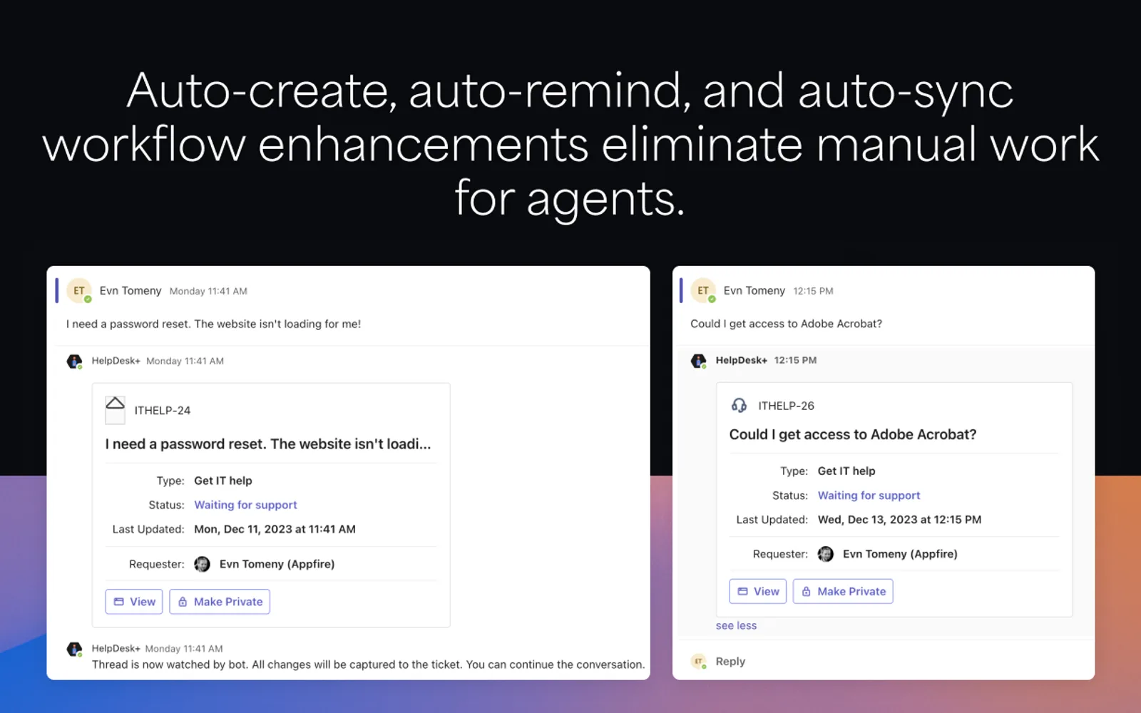 HelpDesk+ — screenshot from the Microsoft Marketplace listing