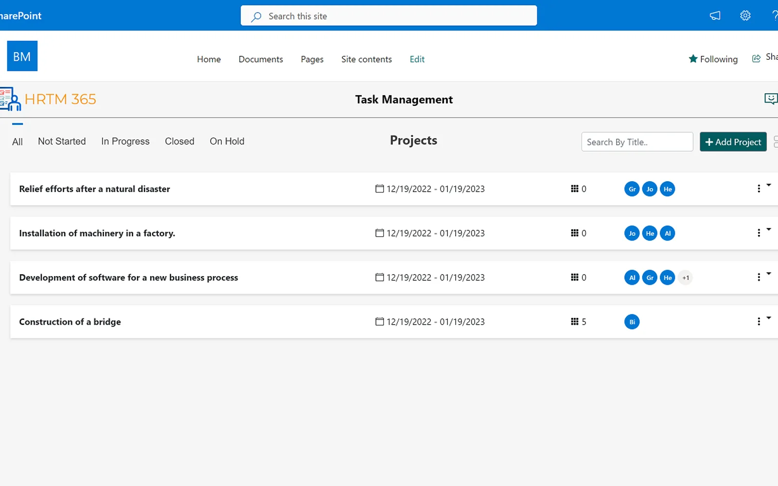HR Task Management 365 — screenshot from the Microsoft Marketplace listing