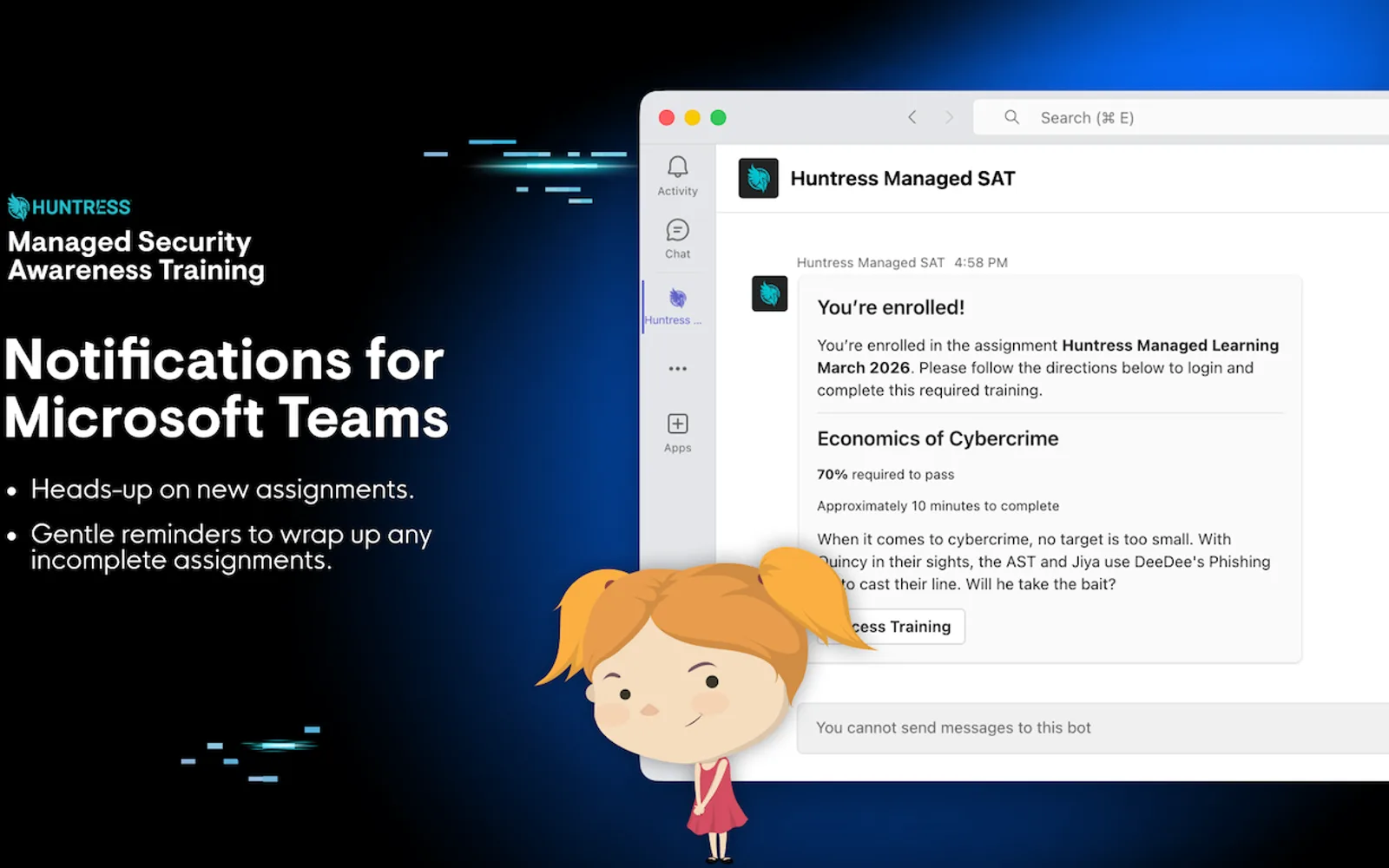 Huntress Managed SAT — screenshot from the Microsoft Marketplace listing