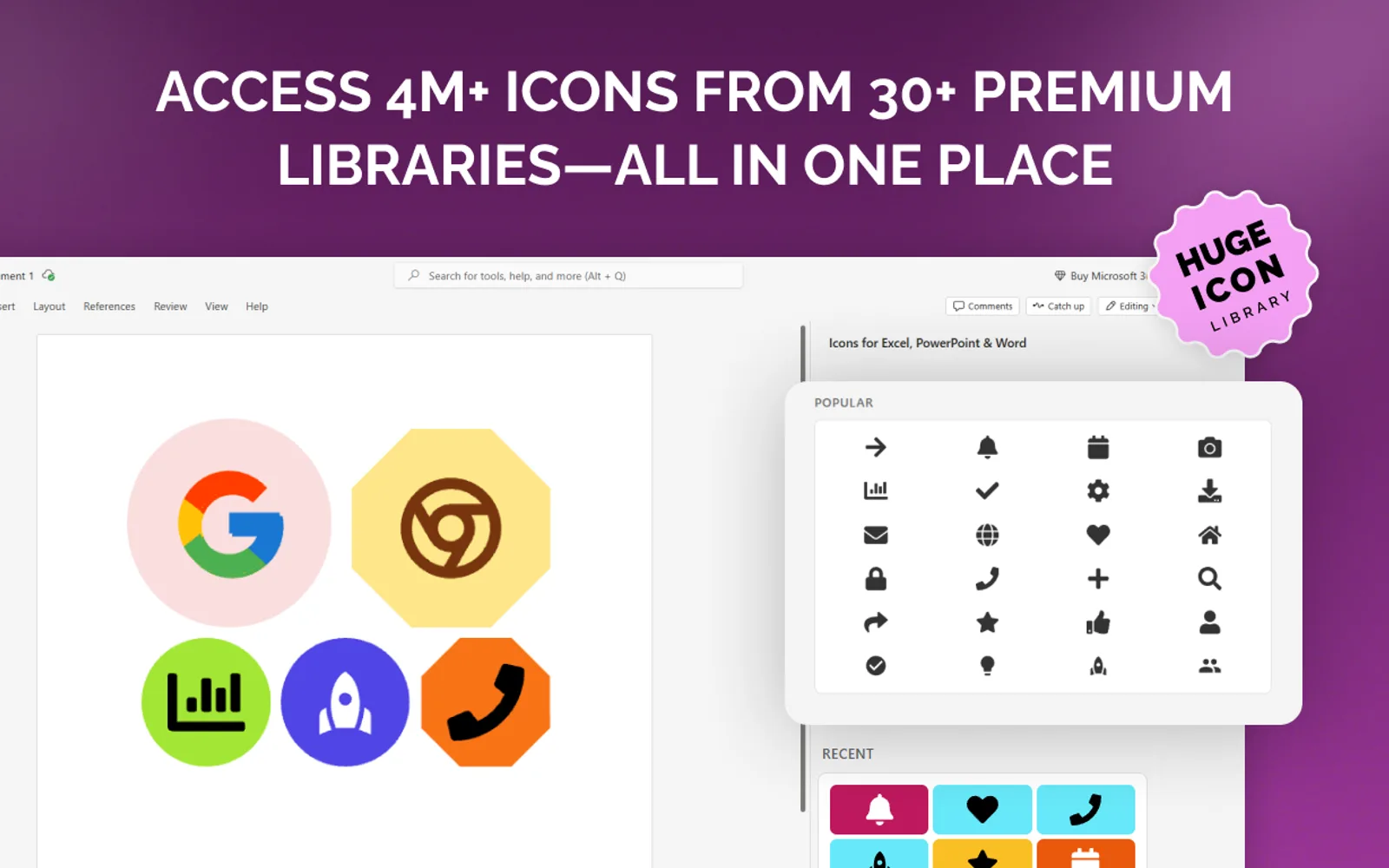 Icons 365 — screenshot from the Microsoft Marketplace listing