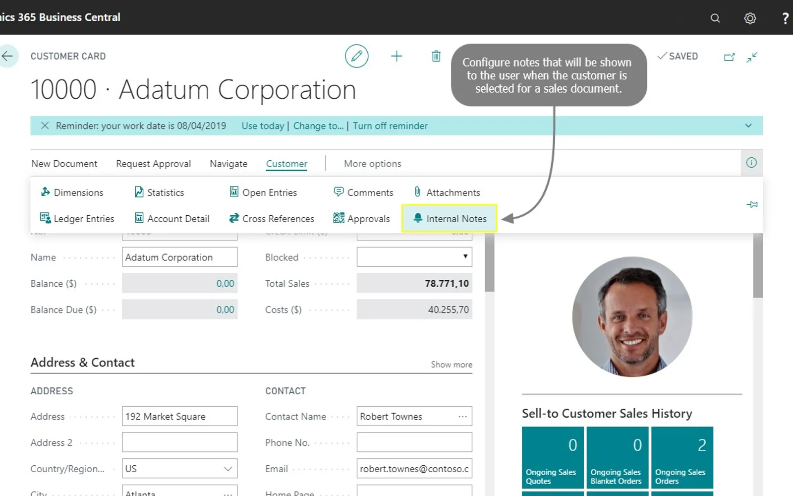 iDynamics Internal Notes — screenshot from the Microsoft Marketplace listing