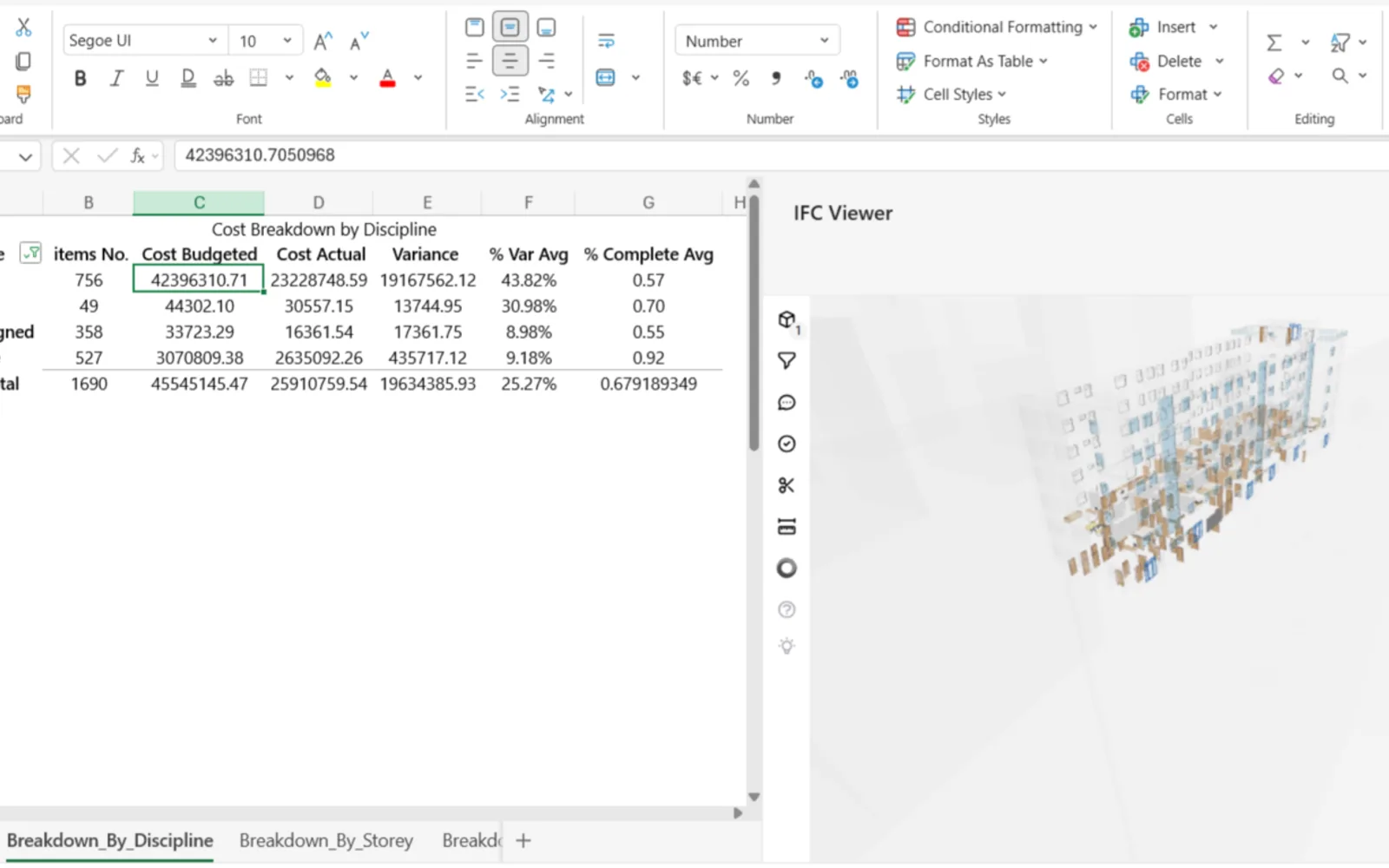 IFC Viewer for Excel — screenshot from the Microsoft Marketplace listing