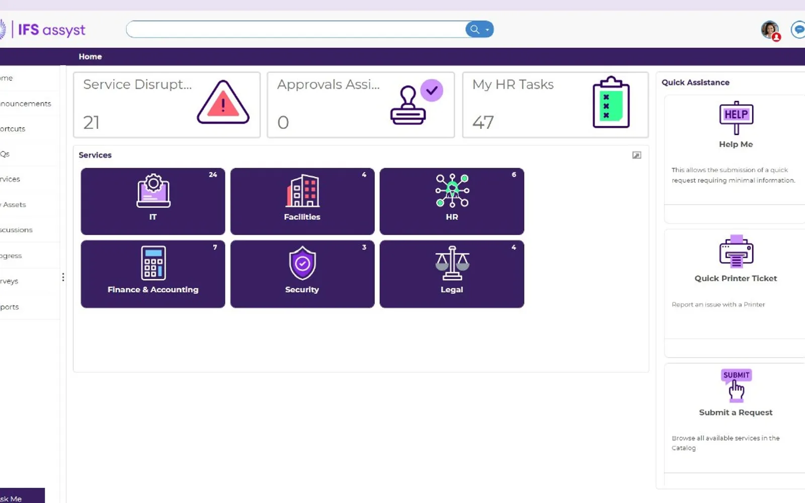 IFS assyst — screenshot from the Microsoft Marketplace listing
